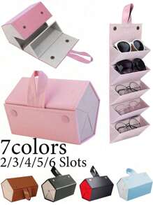 2/3/4/5/6 große Reise Brillenetui, Brillenetui Mehrfach, Brillenetui Rosa, Brillenetui Robust, Brillenetui Hart, Niedliches hängendes Brillenetui, Faltbarer hängender Brillen- und Sonnenbrillen Aufbewahrungsständer, Brillenetui aus PU-Leder für Brillen und Sonnenbrillen, Brillen- und Sonnenbrillen Aufbewahrungsbox, Schutzhülle für Brillen, Brillentasche für Reisen, Reiseutensilien, Reisezubehör, Reisetasche, Urlaub, Rückkehr zur Schule, Schulsachen, Sonnenbrillen für Frauen