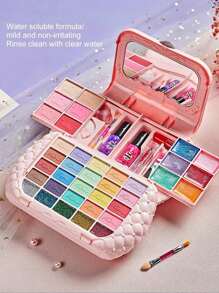 Kids Makeup Kit For Girl - Kids Makeup Kit Toys For Girls,Play Make Up For Little Girls, Princess Makeup Case ,Age3-12 Year Old Children Gift,Birthday Gift Toys For Girls(Random Color Blocks)