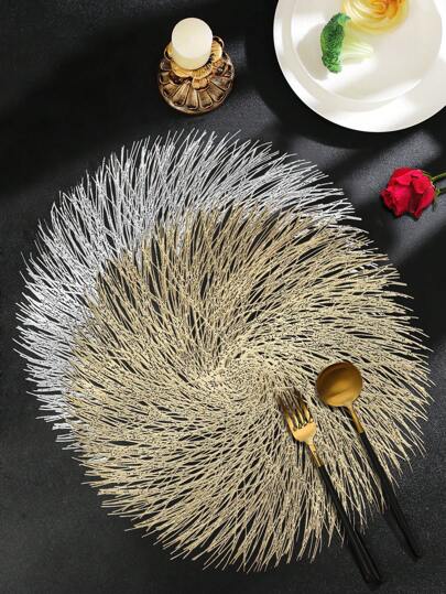 2/6/12/120pcs Gold Foil Floral Placemats, PVC Material With Gold Foil Flower Design, Washable, Easy To Clean, Wipe-Able, Non-Slip, Heat-Resistant, Suitable For Room Decor, Dining Table Decor, Home Decor, Party Decor, Suitable For Holidays, Parties, Gatherings, Birthdays, Weddings, Gifts, Dinners, Outdoor, Picnics