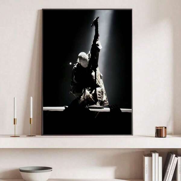 1 stuk frameloze muziekalbumposter, albumhoes, canvas wanddecoratie, vintage muziekdecoratie, hoogwaardige print voor thuiskantoor, rockfancadeau, duurzaam canvasmateriaal, muziekthemadecoratie, iconisch rockwerk, wanddecoratie