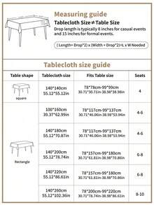 1pc Beige & Coffee Reindeer Pattern Table Cover, Minimalist Nordic Style Table Cloth, Square Tabletop Protective Dust Cover, Suitable For Kitchen, Wedding, Coffee Table, Ideal For Summer & Autumn Events, Table Decor Table Cloth Rectangle - New Year Essentials - For Christmas Gift - Coffee Brown - View 4
