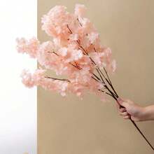 1 件 98 厘米 38.6 英寸人造红色樱花枝，真实触感假花束樱花枝长茎人造花适合高花瓶 DIY、婚礼派对复古装饰、现代农舍、家居卧室装饰 - 彩色 - 查看 3