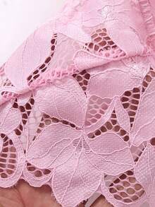 2 piezas Conjunto de ropa de dormir sexy para mujer de unicolor con encaje en contraste, vestido camiseta escotado en V y espalda descubierta, tanga, camisón cómodo