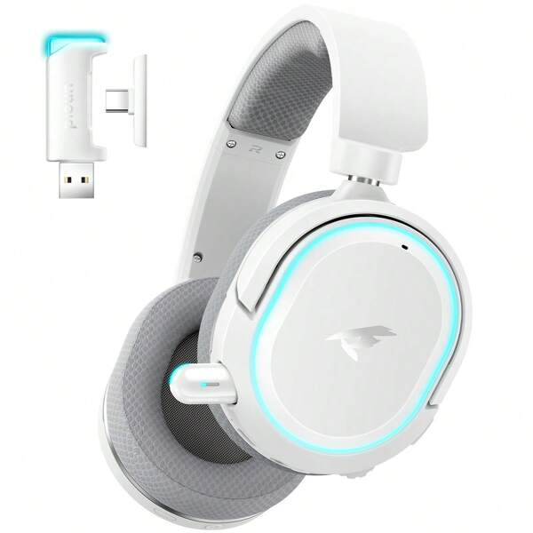 Picun Picun G2 2.4GHz Wireless Over-Ear Game Headphone, 2.4GHZ Wireless Game Headset, Ultra-Low Latency Mode, Noise Cancelling 5.3 Headset With Microphone, Hi-Res Audio, Wireless V5.4 For Fast & Stable Connection, 100Hrs Long Battery Time