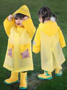 1pc Kids Cartoon Raincoat, Cute With Backpack Hole, Suitable For Boys, Girls, Kindergarten Students