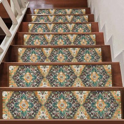 HEBE Retro 8*30in Non-Slip Stair Treads (Set Of 15)