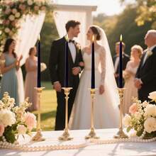 Tall Candlesticks,Conical Stick Candles,Smokeless,Home Dinner, Party, Wedding, Halloween, Christmas (Dark Blue, 10inch) 10 Inch Gradient Taper Candles,Set Of 4 Tapered Candle, - 棕色系列 - 查看 8