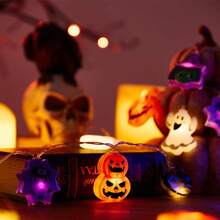 GCTECHING 1 Pc Halloween Decorations Light 3M 20 LED Pumpkin String Lights Ghost 2 Model Battery Operated Halloween Decor Pumpkin LED Lights Halloween Decorations For Home Indoor Outdoor (Without Battery) Halloween Decor Light Home Decor Party Decor Halloween Decoration Room Decor Halloween Garden Decor For Gift Fairy - Halloween Combo Set 1 - View 8