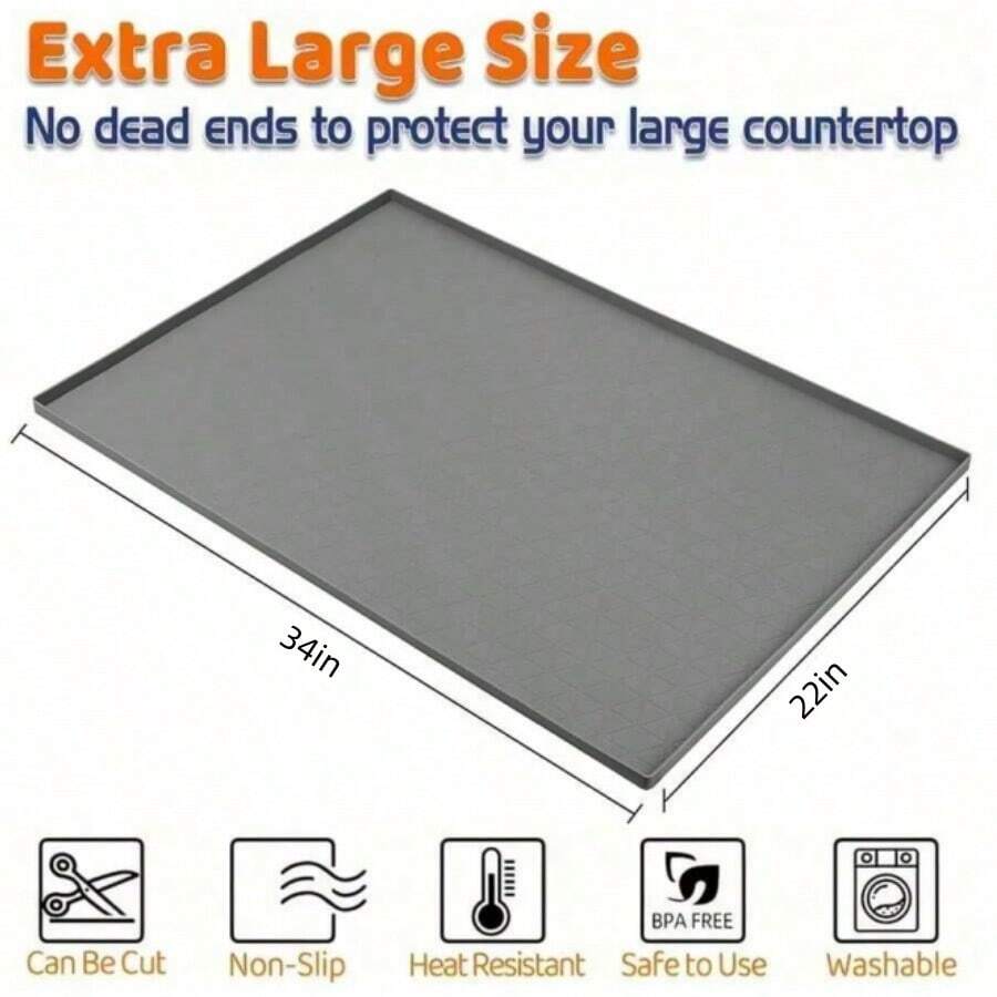 Waterproof Sink Underlay Mat - Flexible Silicone Cabinet Liner For Kitchen & Bathroom | Anti-Slip & Leak Protection Pad