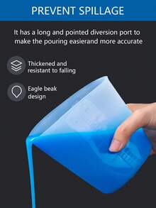 硅胶量杯，硅胶可重复使用混合倾倒量杯，250ml/500ml，融化搅拌挤压倾倒量杯，易于清洁，适用于模具、珠宝、蜡烛制作 - Silicone Cup - 查看 4