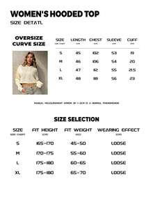 女裝秋季新款100%純棉水洗柔軟透氣截短抽繩連帽衫，基本款個性街頭美式復古休閒學院風圓領長袖舒適百搭捲邊毛圈設計套頭衫，宜人的音樂圖案印花 - 大紅 - 查看 7