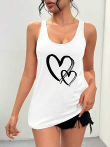 Customized Personalized Gifts, Single Ladies Customization, Add Your Own Text/Picture Design Your Own Personalized Print, As A Gift For Girlfriend, Couple Dating Shirt, White Summer, Gym Wear, Aesthetic Custom Top, Mother's Day Gift, Casual Everyday - White - View 3