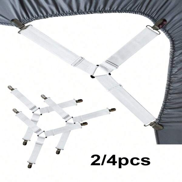 2/4pcs Adjustable Triangle Elastic Bed Sheet Straps, Fasteners For Bedsheets, Mattress Covers, Sofa Cushions, Home Use