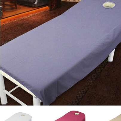 1/2 件套按摩床罩床单套装，单色超细纤维美容床巾，带脸孔，柔软舒适可水洗水疗按摩漆，适用于沙龙和治疗师