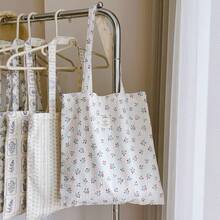 Women Shoulder Bags - 白底鏡框藏藍小花 - 查看 3