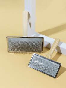 1pc Simple Wooden Handle Pet Grooming Brush - Grey - View 3