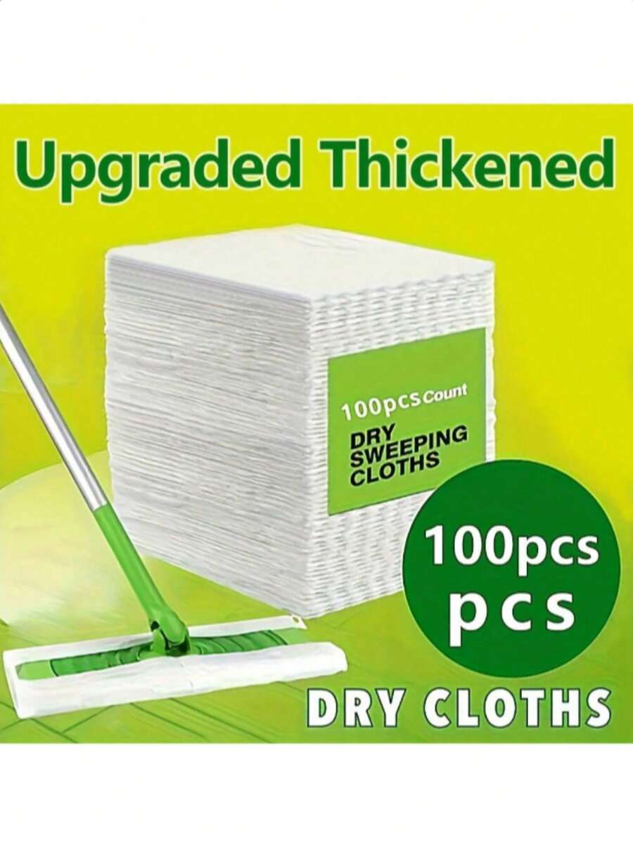 100片/包，30片/包超细纤维拖把垫，一次性拖把布，干湿两用厨房清洁抹布，静电除尘清洁布，地板清洁纸，适用于客厅、卧室、厨房