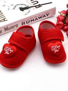 1 Pair Spring Autumn Baby First Walkers Infant Baby Girls Boys Anti-Slip Shoes Heart-Shaped Newborn Slipper Shoes 0-12 Months