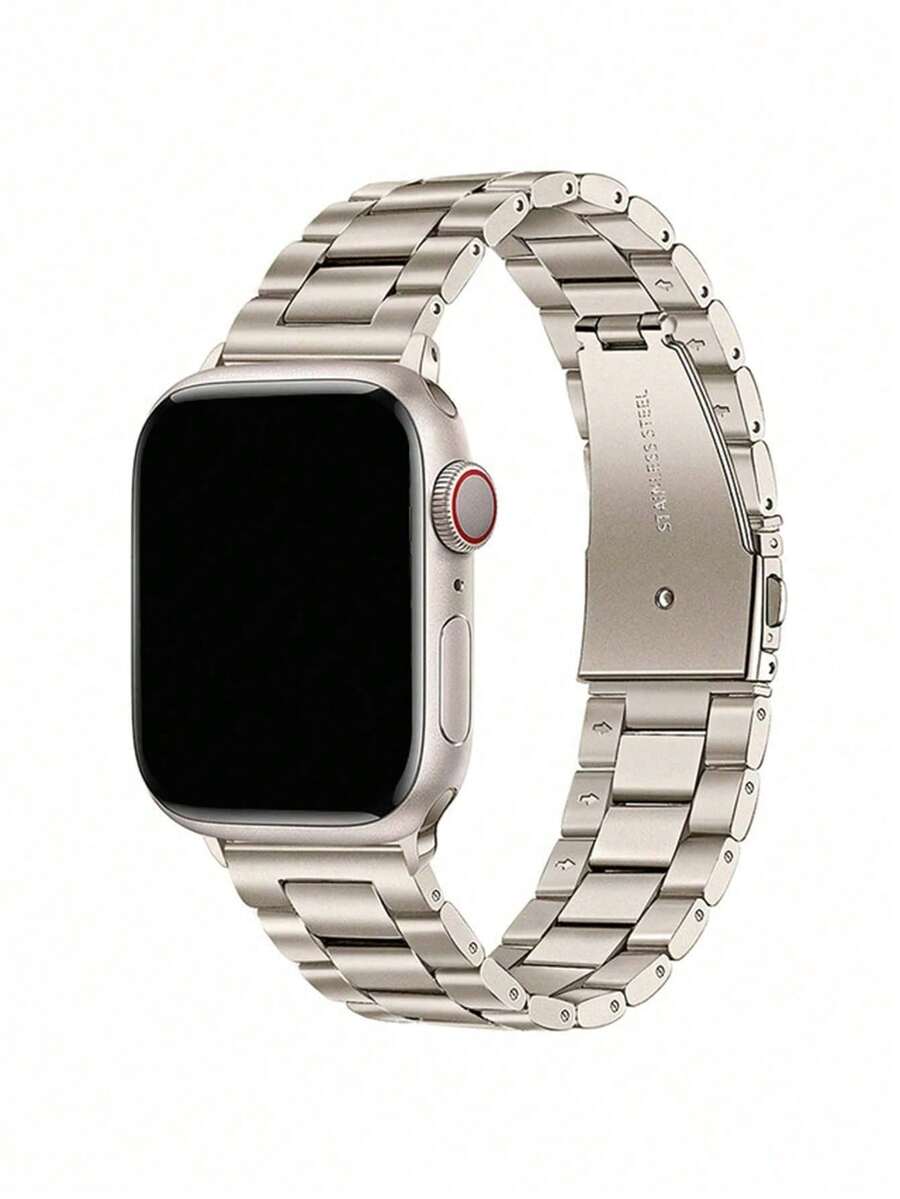 1 件纯色三珠钢带，香槟色，适合 38/40/41/42/44/45/49 毫米