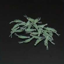 50pcs Luminous Soft Shrimp Bait Fishing Lures - Glow In The Dark Prawn Lure For Night Fishing - White - View 4