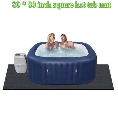 Tappetino gonfiabile per vasca idromassaggio 80"x80" - Uso interno ed esterno, supporto antiscivolo impermeabile, protezione assorbente per il fondo della piscina idromassaggio