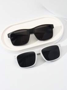 2pcs Kids Classic Retro Rivet Fashion Fashion Glasses, For Boys & Girls, Suitable For Parties, Outdoor Travel, Beach Vacation, Photography Props