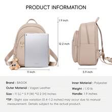 Mini Backpack Purse For Women With Doll Charm,Large Capacity, Triple Zipper, PU Leather, Suitable For Back To School, Travel,Camping,Holiday, Work Bag, Gift For Mom And Girlfriend - 彩色 - 查看 4