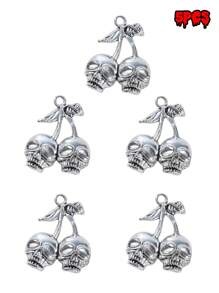 Halloween Cherry Skull Alloy Pendant For Jewelry Making, DIY Handmade Bracelets Necklaces Earrings Keychains Crafts Accessories, Halloween Gifts