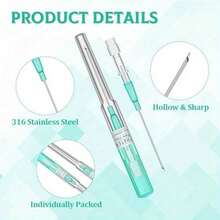 Kit de catéter IV de liberación automática para perforación de oreja y nariz, herramientas de perforación corporal, suministros de perforación, Nuevo surtido de 8 piezas de agujas de catéter de acero de 14G, 16G, 18G, 20G para perforaciones - Multicolor - Ver 10