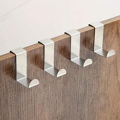 4 Stücke Z-förmige Edelstahl Kleiderhaken - Doppelzweck Über-Tür-Haken, geeignet für Küche, Schrank, Wohnheim und Kleiderschrank - Keine Bohrung erforderlich, einfach zu installieren