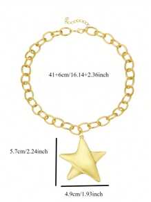 1pc Minimalism Simple Chunky Heart Decor Hammering Pattern Creative Chunky Charm Necklace Golden Chain Handmade Twisted Pattern Chain Fashionable Women Choker Pendant Necklace Classic Jewelry Luxury Girl Accessories Party Gift For Friend Free To Match Silver Women Necklaces