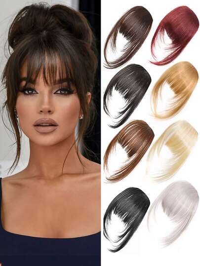 合成刘海自然额头假发棕黑色刘海夹式假发女连体真人卡通刘海隐形假发