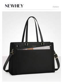 NEWHEY Laptop Bag For Women 15.6 Inch PU Vegan Leather Work Tote Bag Waterproof Women Briefcase Designer Computer Bags For Office Teacher College Travel Large Tote Purse Professional - Multicolor - View 3