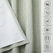 Beige And Black% Blackout Geometric Pattern Curtains, 52 Inch Wide 96 Inches Long 2 Panels, Thermal Insulated Noise Reducing Anti-Rust Grommet Drapes Bedroom Living Room,, Modern Style, Energy-Efficient - Green and White - 查看 5