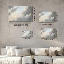 1pc Framed Canvas Wall Art Vintage Decor, Room Decor Classical Oil Painting Canvas Prints Study Of Clouds With A Sunset Near Rome Vintage Landscape Wall Art Home Decor Poster - Wrapped Framed Canvas, Horizontal - Khung vải - Xem 8