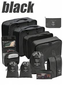 11-In-1 Travel Organizer Set, Multifunction 7pcs Travel Packing Cubes, Luggage Organizer Bags, Clothes Sorting Bags, Summer Travel Luggage Storage Bags, Includes Cosmetic Bag, Garment Bag, Toiletry Bag, Mesh Bag, Clothes Bag, Skincare Bag, Brush Bag, Shoe Bag, Bottle Bag And Drawstring Bag, Suitable For Cruise, Holiday, Beach, Summer Travel Essentials, For Travel, Hospital, Dorm, School, Resort, Hotel
