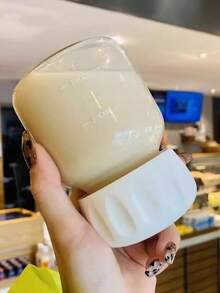 1件/2件便携式外卖玻璃咖啡杯水瓶带盖牛奶杯饮水杯耐热茶杯家用厨房日用密封旅行杯 - 彩色 - 查看 11