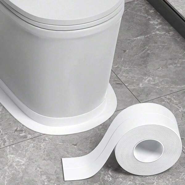 Waterproof Sealing Tape For Bathroom & Toilet, Self-Adhesive Sealing Strip For Bathtub & Wall, Sink Pollution-Proof PVC Sealing Tape, Protect Bathroom, Toilet, Bathtub, Floor & Wall Edges, White Home Bathroom Decor Summer Back To School