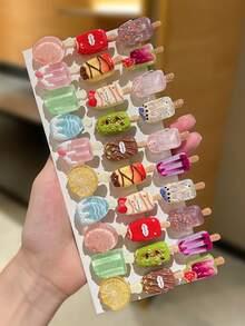 10pcs/Set Women's Colorful Ice Cream Hair Clips, Sweet & Cute Style, Hair Accessories, Summer Holiday Decor, Hair Clips, Suitable For Casual Daily Wear And Outings. Autumn Accessory Set, Hair Accessories, Women's Accessories, Back To School Headwear, School Supplies, Halloween Hair Decor., Hairpin - Multicolor - View 10