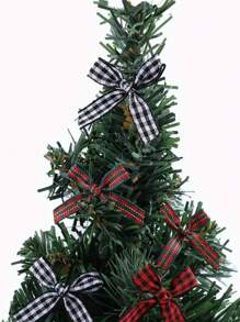 20 pezzi Confezione regalo di fiocchi natalizi - Fiocchi in tessuto scozzese classico rosso e nero, decorazioni natalizie senza batteria per Natale, Capodanno, decorazioni festive invernali, fiocchi per albero di Natale, accessori per la casa stagionali, pezzi decorativi realizzati, decorazioni natalizie, decorazioni per la casa, decorazioni natalizie, decorazioni per la stanza