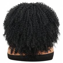 卷曲 V 部分假发升级版 U 部分假发高品质合成假发编织无胶 V 形假发非洲卷发假发不脱落自然色 18 英寸