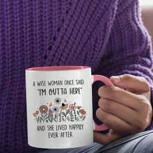 1 Stück Keramik Kaffeetasse, Rentnergeschenke für Frauen 2025, Rentner Tasse, "Eine weise Frau sagte einmal: Ich bin hier raus" Kaffeetasse, Rentnergeschenke Geburtstagsgeschenk Weihnachtsgeschenke für Mutter Oma Lehrerin Krankenschwester Kollegen