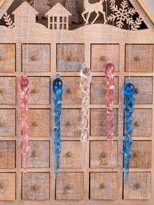 Set 12 buc/24 buc/120 buc ornamente de Crăciun cu țurțuri acrilice, decorațiuni de cristal pentru brad de Crăciun, ornamente acrilice cu fulgi de zăpadă agățate, decorațiuni noi pentru brad de Crăciun, potrivite pentru brad, iarnă, petrecere de Anul Nou, decor pentru casă, decor pentru cameră, decorațiuni de perete decorațiuni de Crăciun