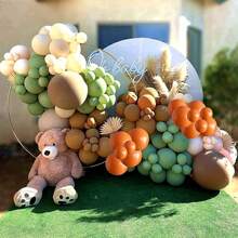 20pcs/40pcs 10-Inch Brown, Beige Jungle Wildlife Forest Balloons, Olive Green, Orange Cream Balloons, Suitable For Autumn Thanksgiving, Halloween, Birthday, Wedding, Shower Party Decorations - Multicolor - View 5