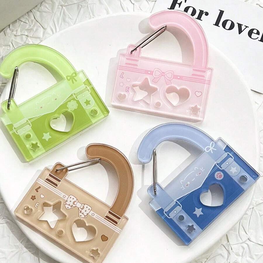 1 件镂空甜美可爱亚克力登山扣，装饰镂空钥匙扣吊坠，适用于背包、学生包配件 - 彩色 - 查看 1