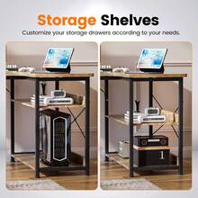 L Shaped Gaming Desk With Power Outlets Corner Computer Desk 110x80CM With Shelves Headphone Hook PC Table Workstation For Home Office Bedroom