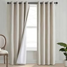 Beige And Black% Blackout Geometric Pattern Curtains, 52 Inch Wide 96 Inches Long 2 Panels, Thermal Insulated Noise Reducing Anti-Rust Grommet Drapes Bedroom Living Room,, Modern Style, Energy-Efficient - 奶油白 - 查看 2