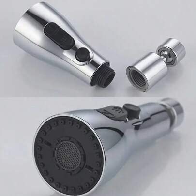 Extensor de torneira de cozinha multiuso e adaptador de pulverizador pressurizado à prova de respingos para banheiro (descrição universal internacional em inglês) Este acessório versátil funciona como um extensor de torneira de cozinha multiuso e um adaptador de pulverizador pressurizado à prova de respingos para banheiro.