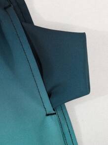 Tween Boy Ombre Print Drawstring Waist Swim Shorts - Green - View 6