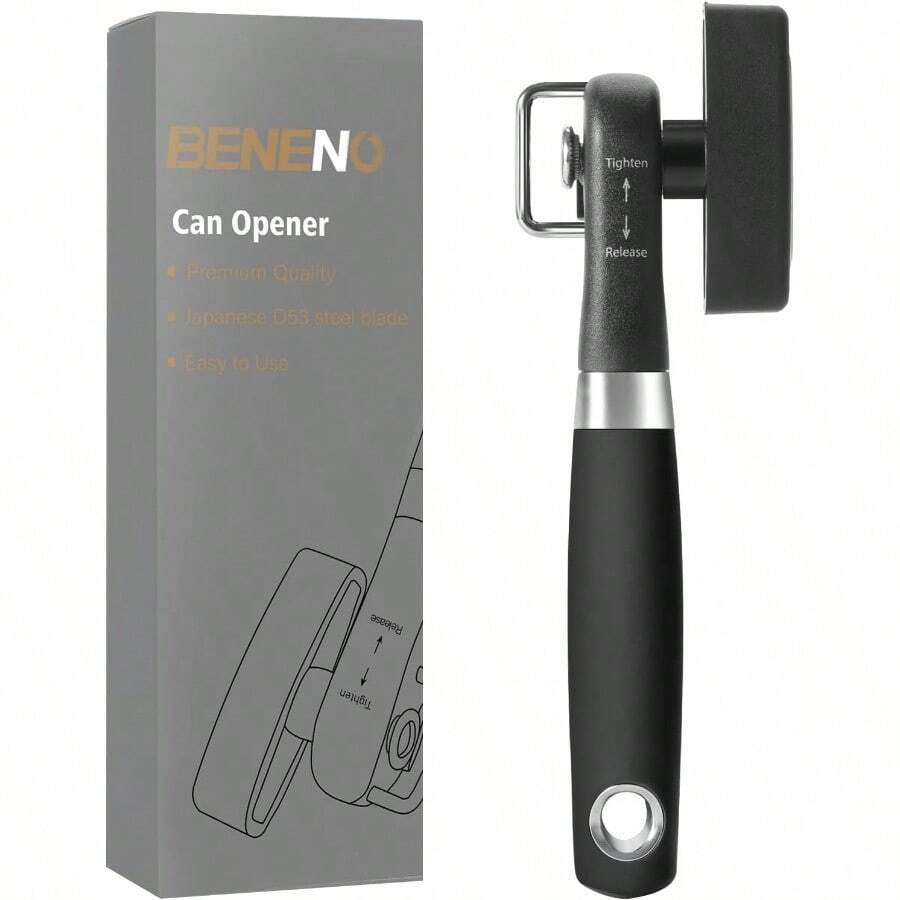 Manual Can Opener With Safe Side Cut And Smooth Edge Durable Sharp Blade EffortSaving Knob And Comfortable NonSlip Handle Green - 黑色 - 查看 1